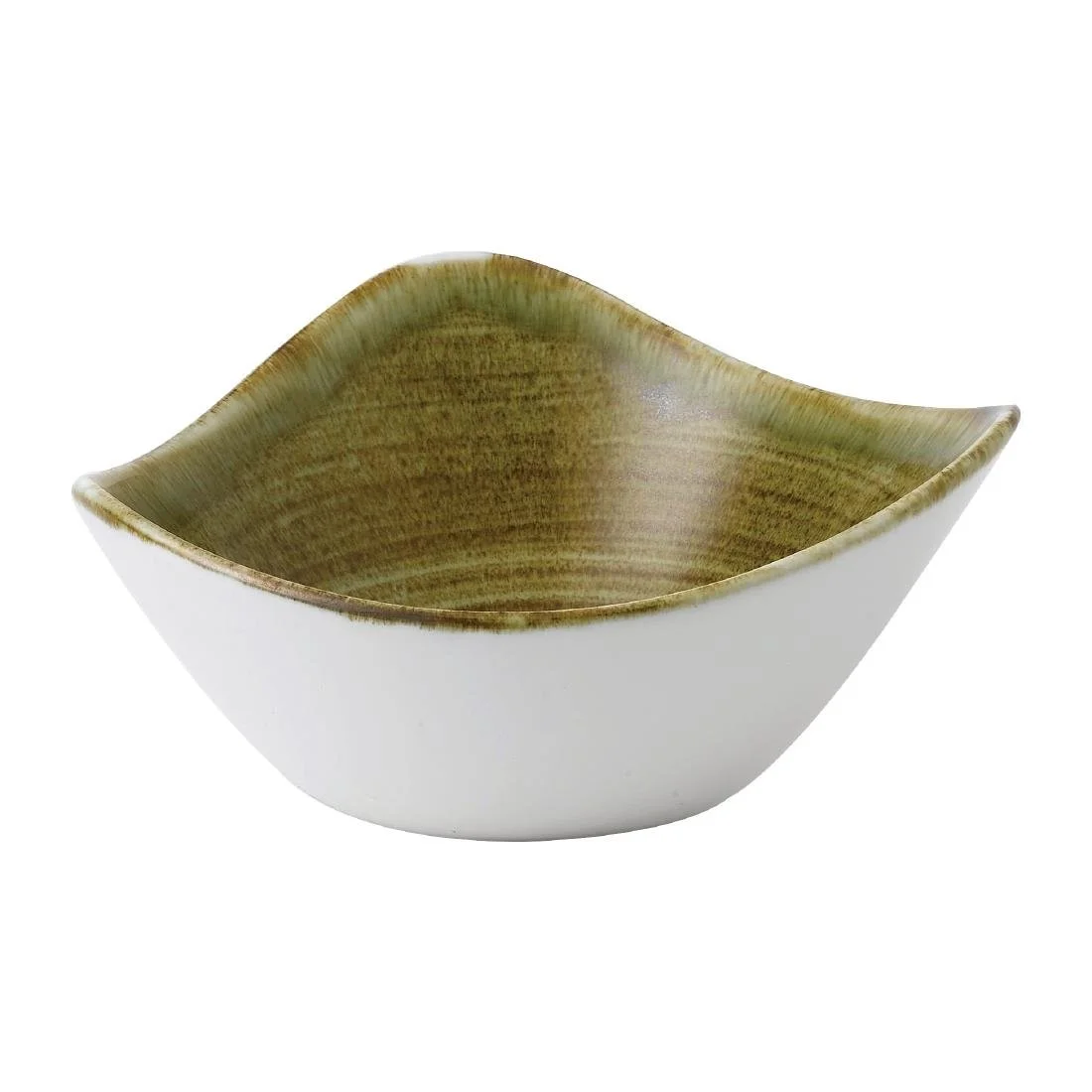 Stonecast Plume Olive Triangle Bowls 9oz (12 Pack) - Image 1