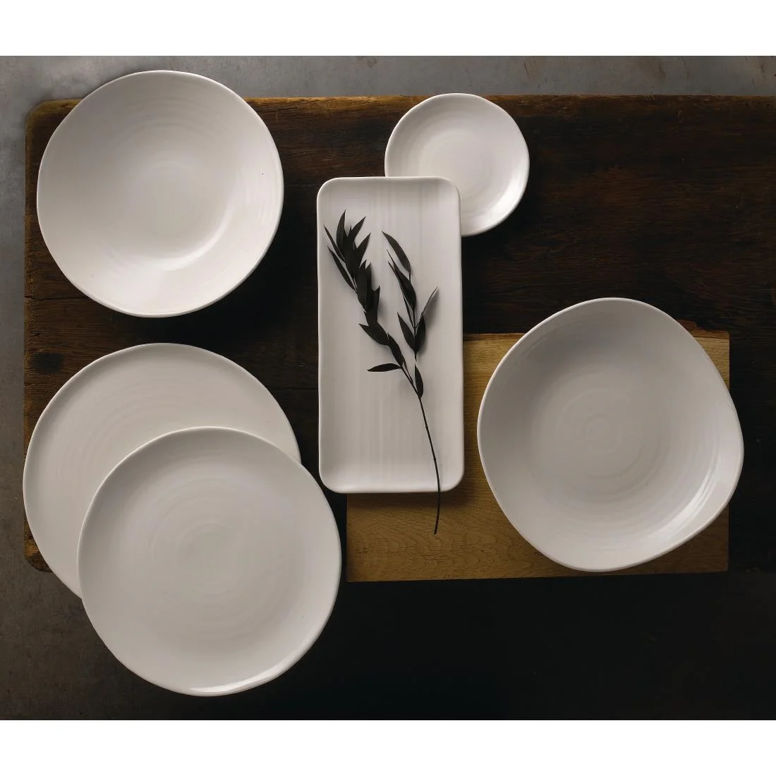 Dudson White Organic Rectangular Plates 346x156mm (6 Pack) - Image 2