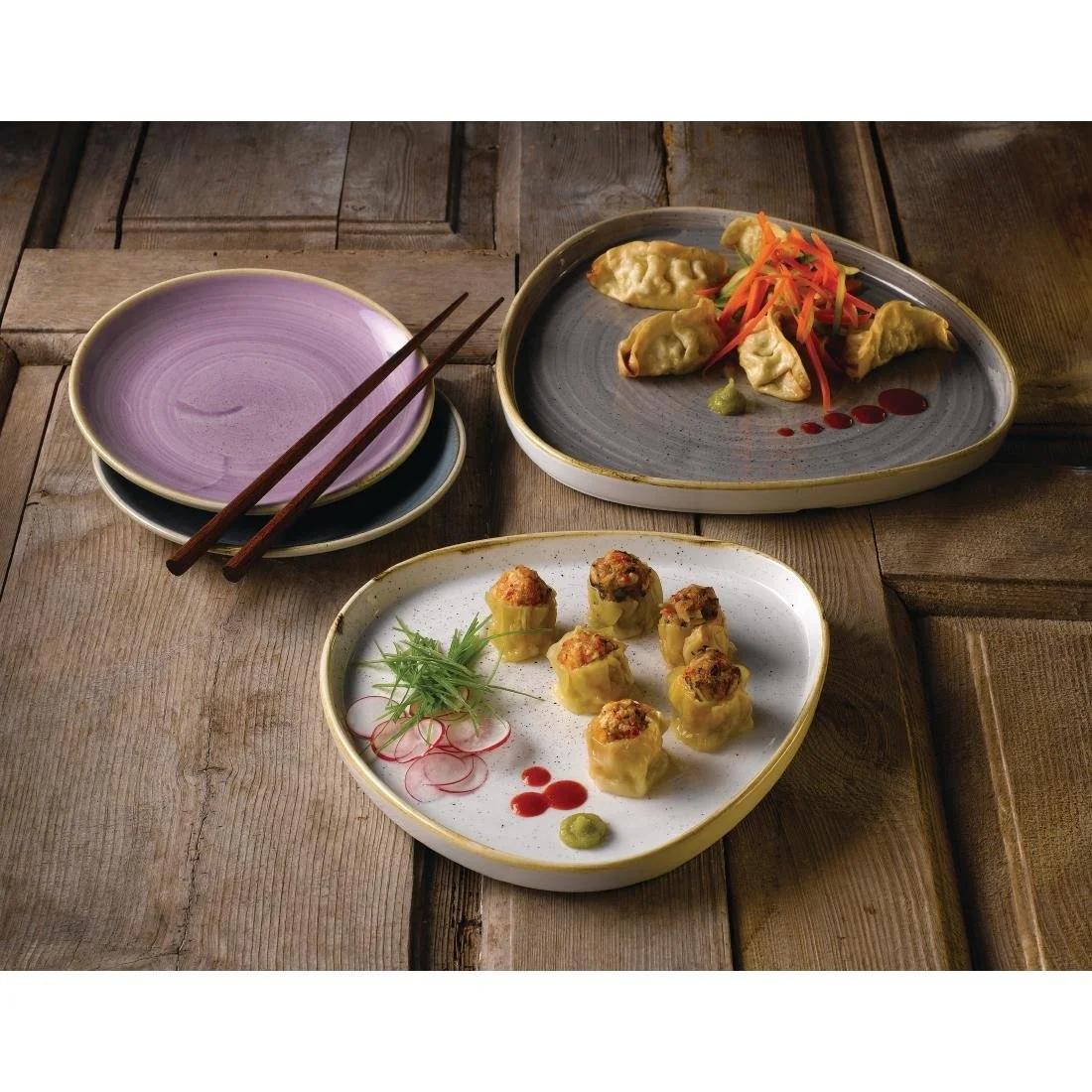 Churchill Stonecast Triangle Walled Chefs Plates 200mm (6 Pack) - Image 2