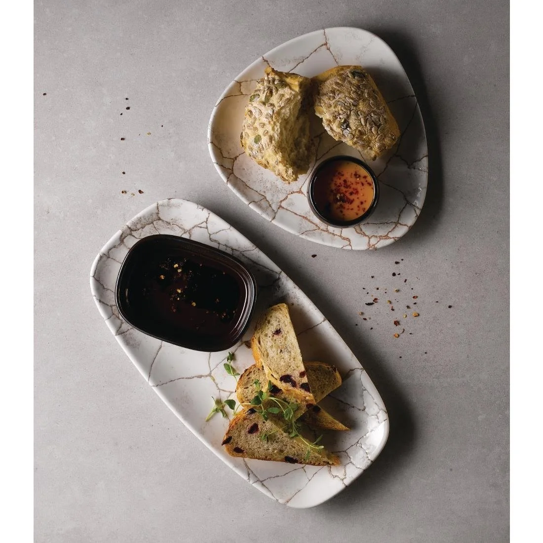 Churchill Studio Prints Kintsugi Chefs Oblong Plates Agate Grey 355x189mm (6 Pack) - Image 6