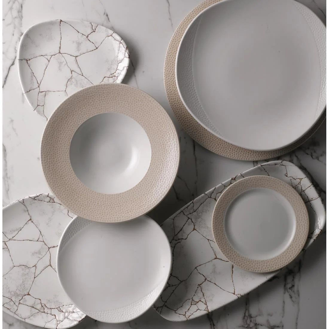Churchill Studio Prints Kintsugi Chefs Oblong Plates Agate Grey 355x189mm (6 Pack) - Image 7