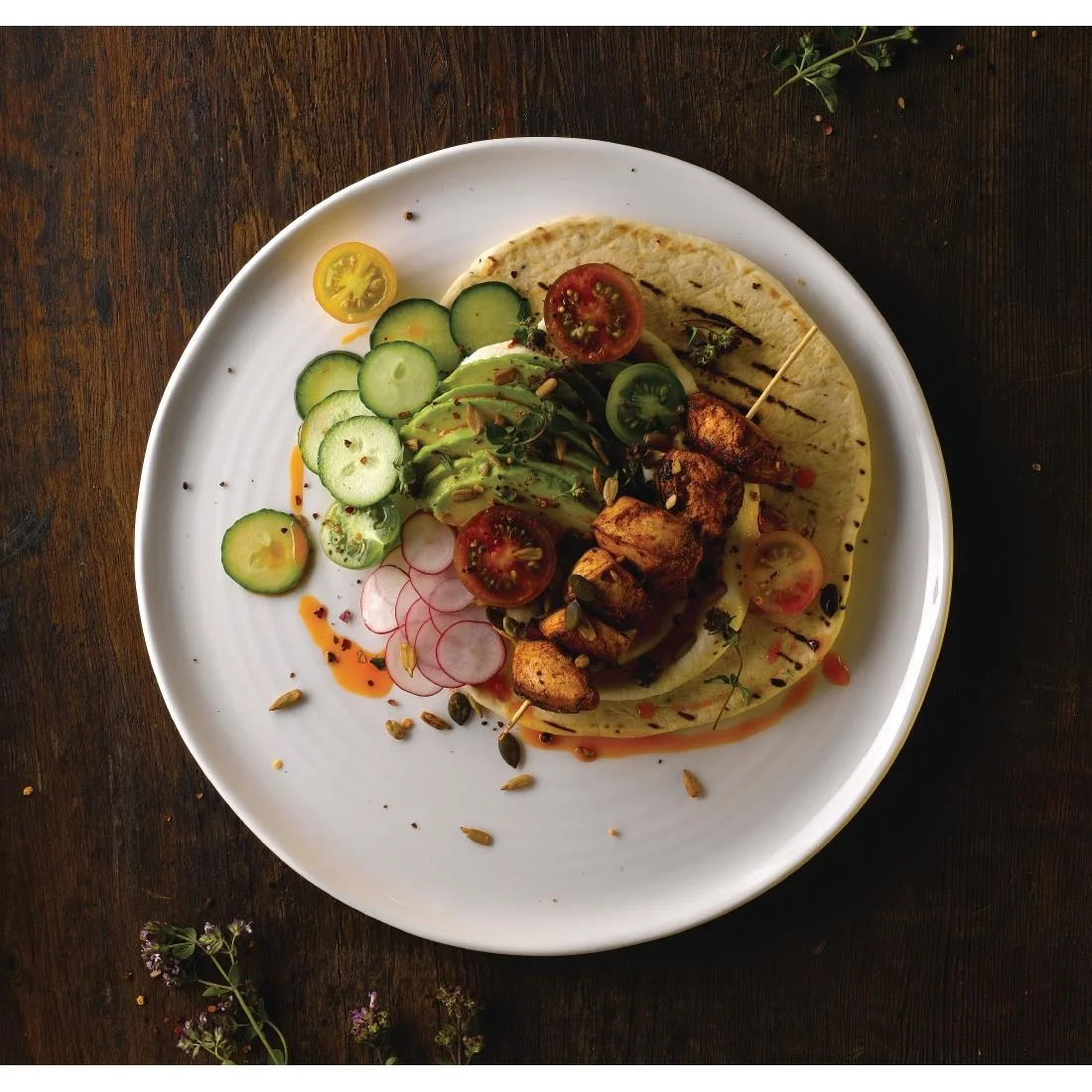Dudson White Organic Flat Plates 318mm (6 Pack) - Image 5