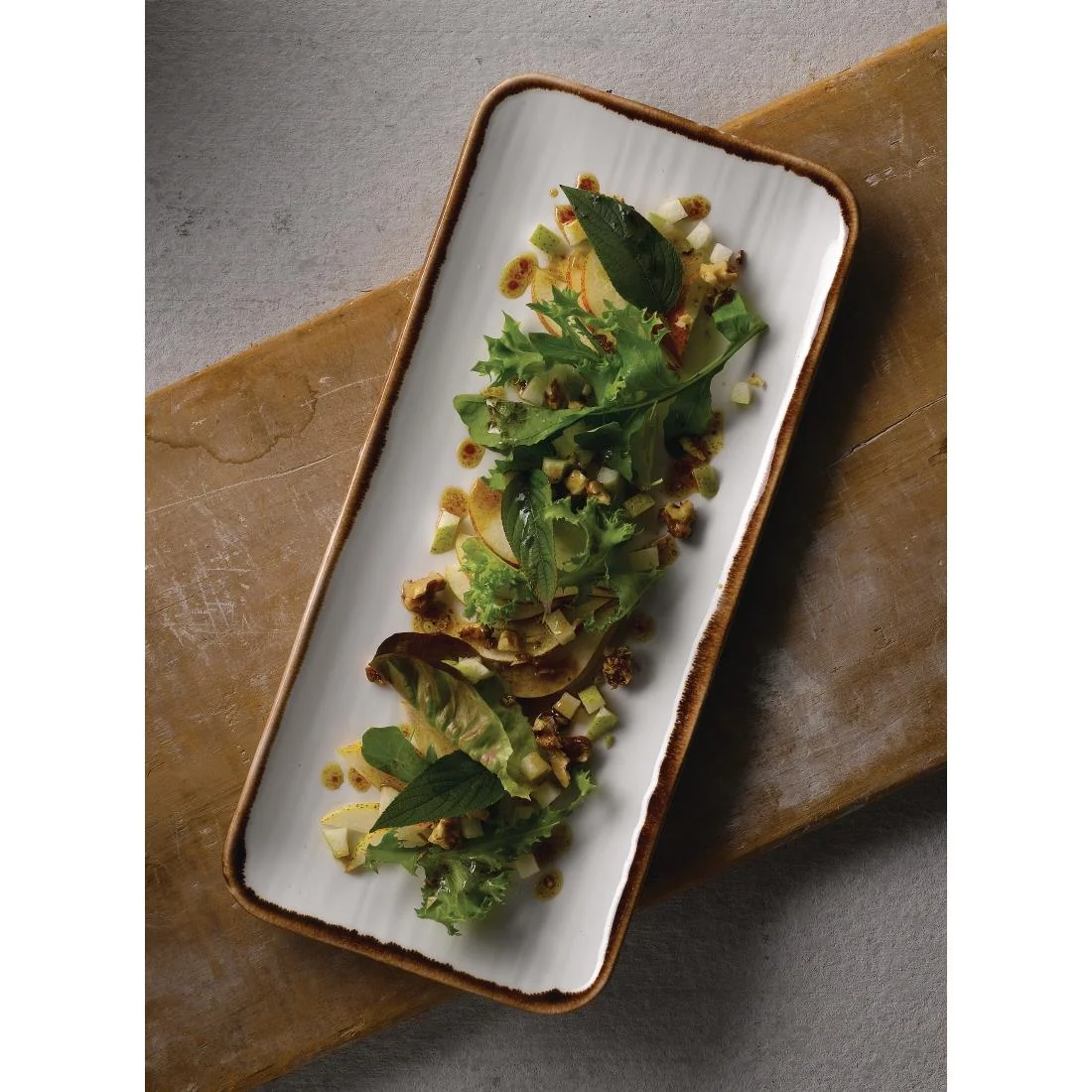 Dudson Harvest Organic Coupe Rectangle Platters Natural 346x156mm (6 Pack) - Image 3