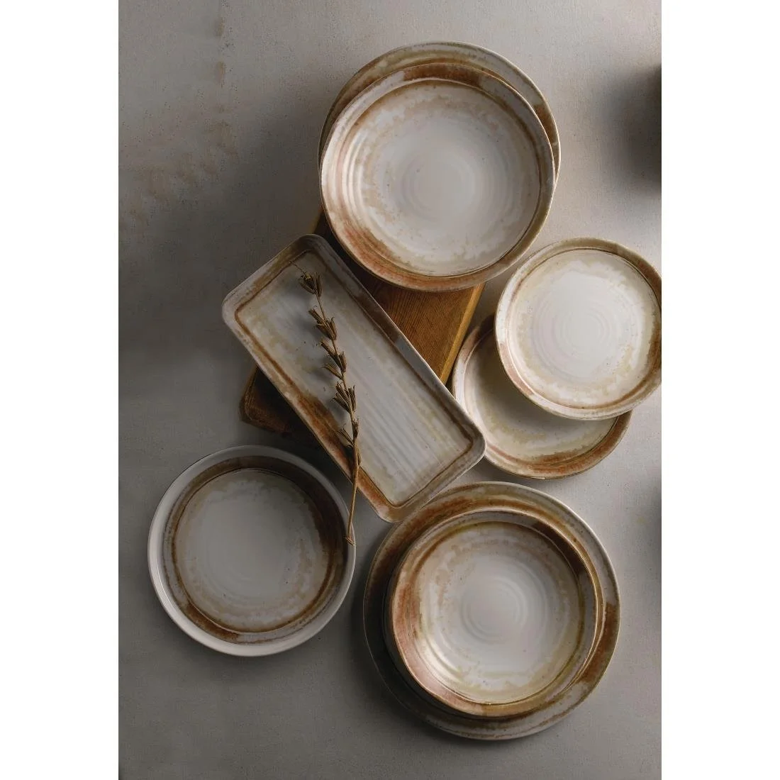 Dudson Finca Sandstone Organic Rectangular Plates 340x156mm (12 Pack) - Image 3