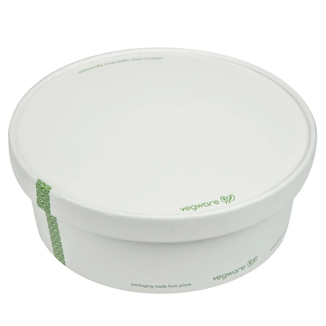 Vegware 185-Series Compostable Bon Appetit Wide PLA-lined Paper Food Bowl Lid (Pack of 300) - Image 6