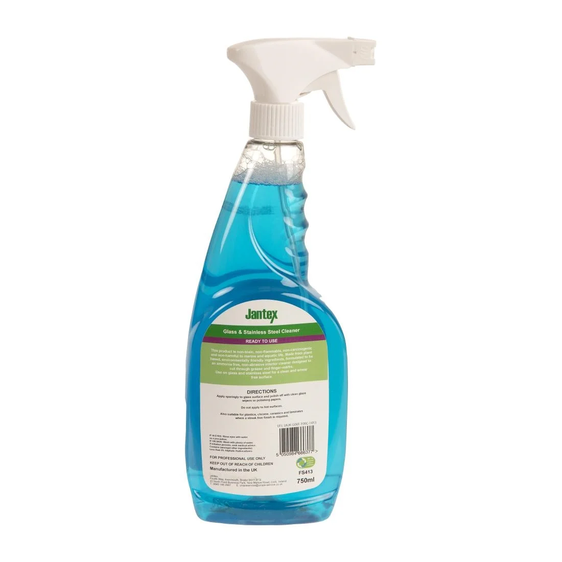Jantex Green Glass and Stainless Steel Cleaner Ready To Use 750ml - Image 3