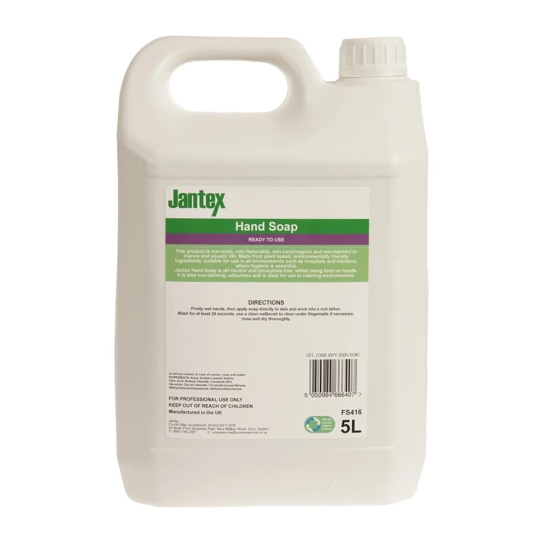 Jantex Green Hand Soap Lotion Ready To Use 5Ltr - Image 3