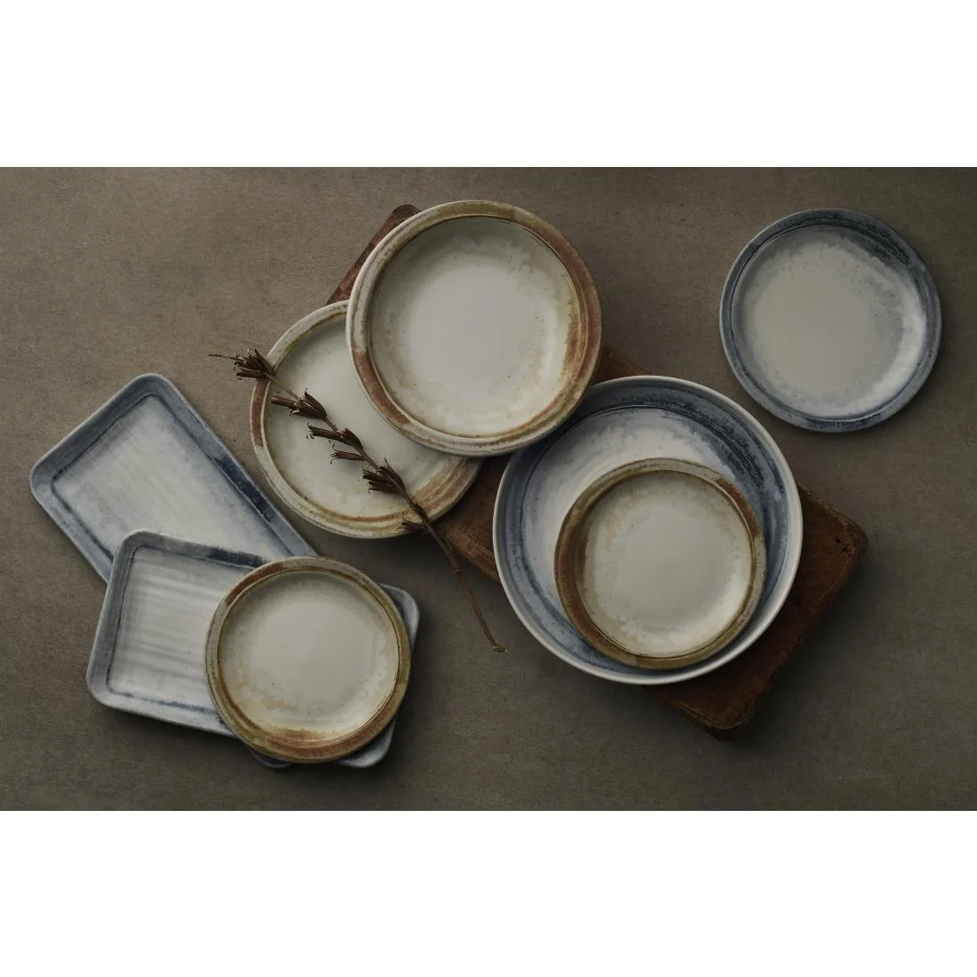 Dudson Makers Finca Walled Plates Limestone 259mm (6 Pack) - Image 2