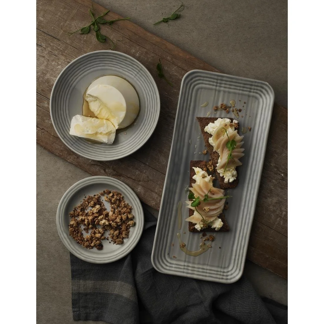 Dudson Harvest Norse Organic Rectangular Plates Grey 270x160mm (12 Pack) - Image 2