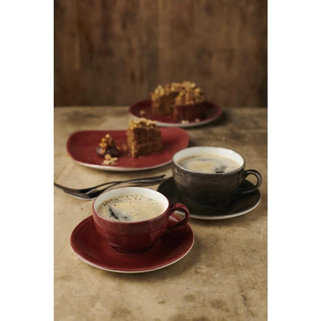 Churchill Stonecast Patina Cappuccino Saucer Red Rust 159mm (12 Pack) - Image 3