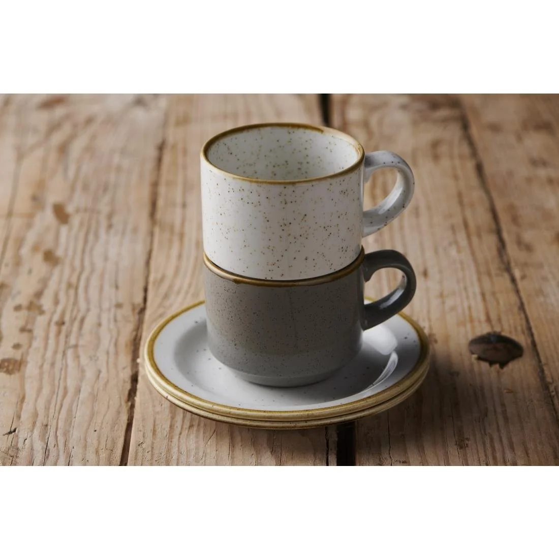 Churchill Stonecast Profile Stacking Cups Grey 227ml (12 Pack) - Image 2