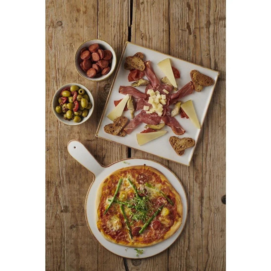 Churchill Melamine Stonecast Square Buffet Tray 303x 303mm (4 Pack) - Image 2