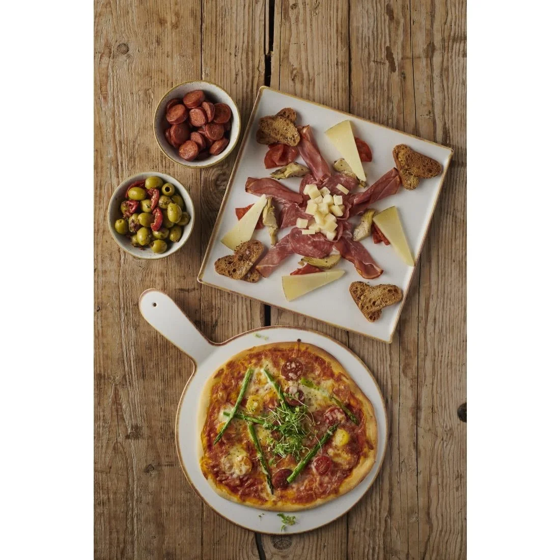 Churchill Melamine Stonecast Square Buffet Tray 303x 303mm (4 Pack) - Image 2