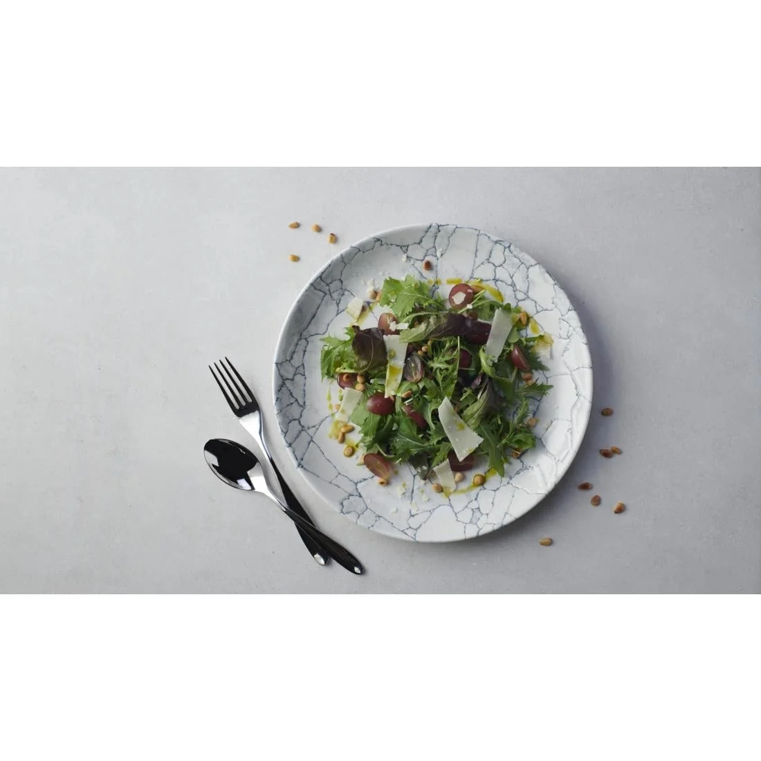 Churchill Studio Prints Kintsugi Pearl Evolve Coupe Plate Grey 219mm (12 Pack) - Image 3