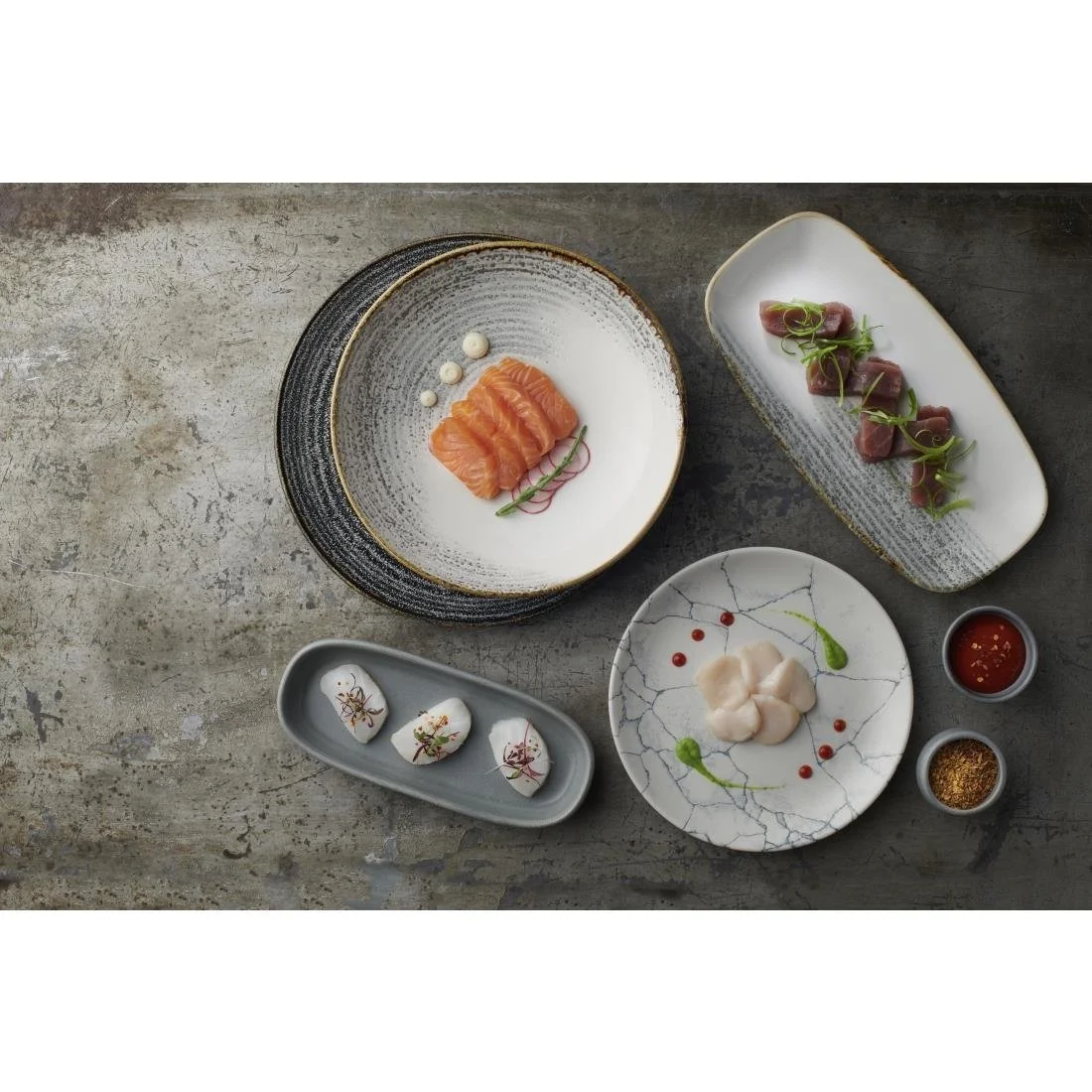 Churchill Studio Prints Homespun Accents Jasper Coupe Bowls Grey 182mm (12 Pack) - Image 6