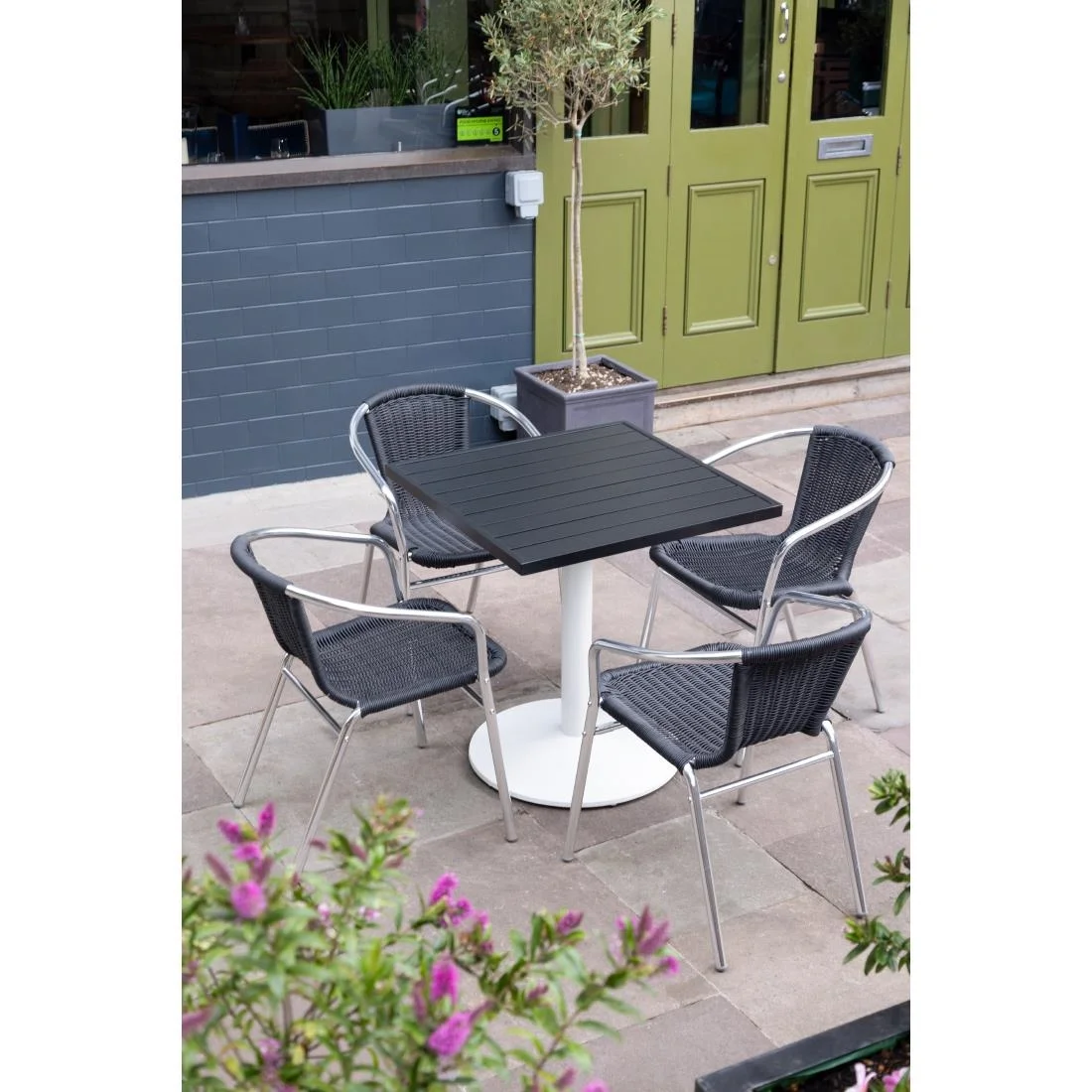 Bolero Cast Iron Round Table Base White - Image 4