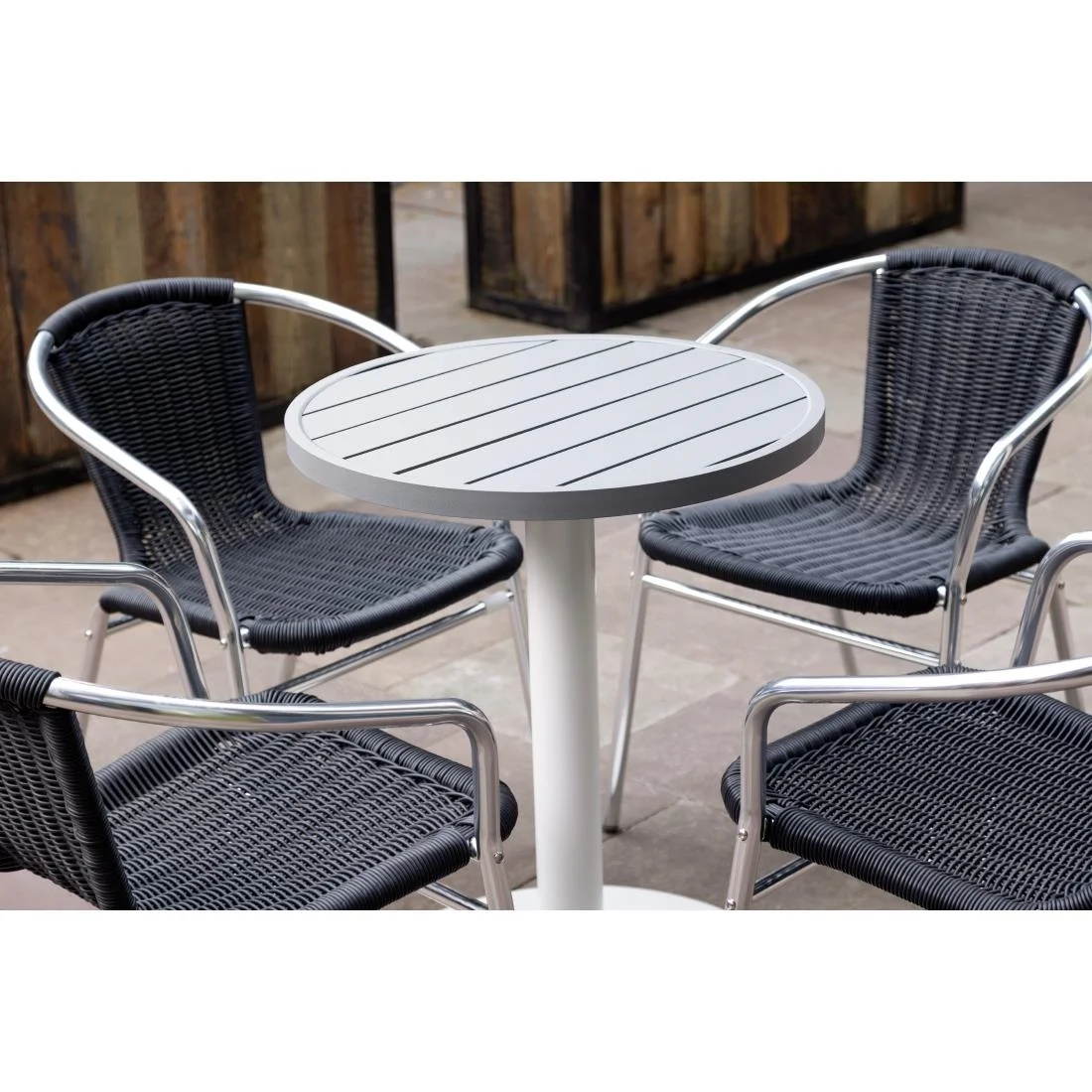 Bolero Cast Iron Round Table Base White - Image 5