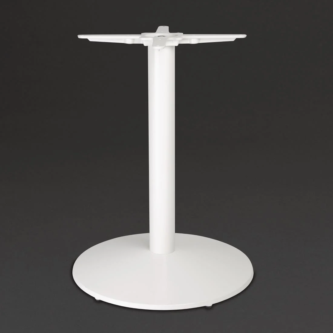 Bolero Cast Iron Round Table Base White - Image 1