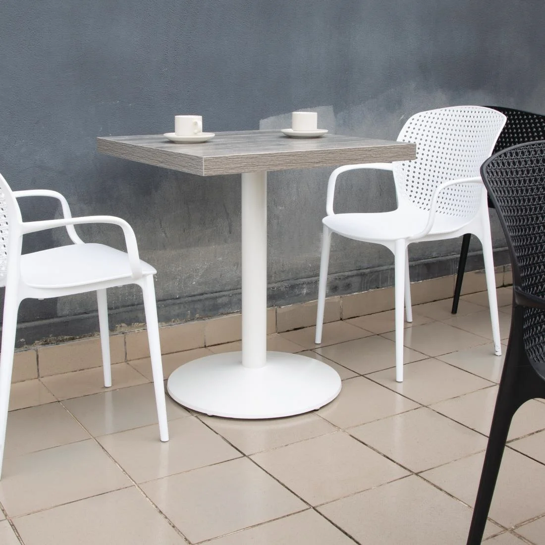 Bolero Cast Iron Round Table Base White - Image 9