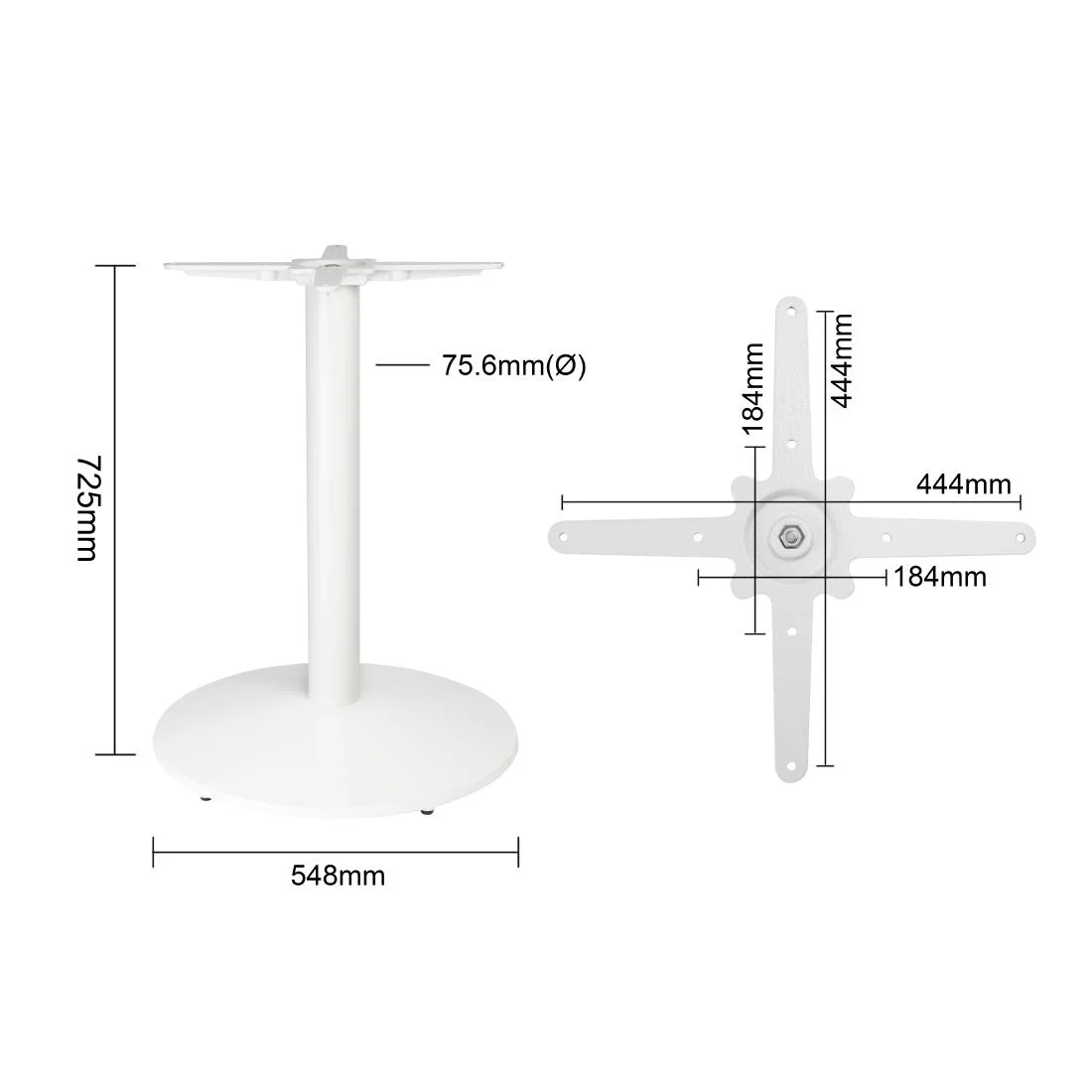 Bolero Cast Iron Round Table Base White - Image 6