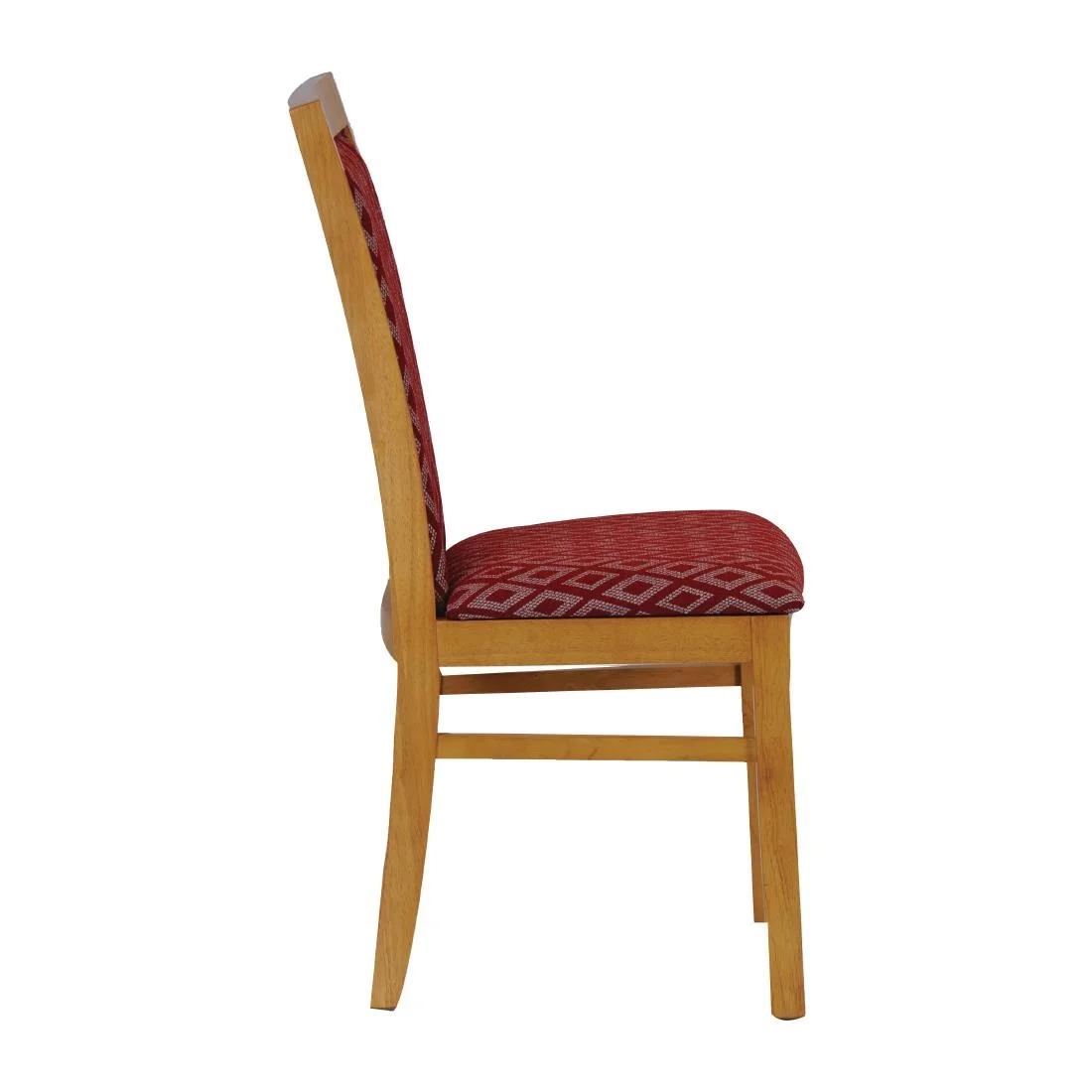 Brooklyn Padded Back Soft Oak Dining Chair with Red Diamond Padded Seat and Back (Pack of 2) - Image 3
