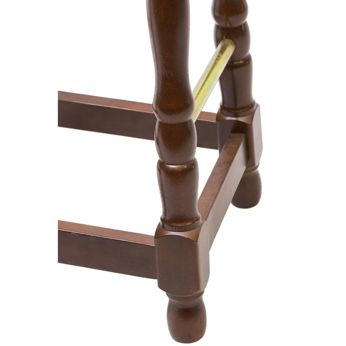 Classic Dark Wood High Bar Stool with Blue Diamond Seat (Pack of 2)