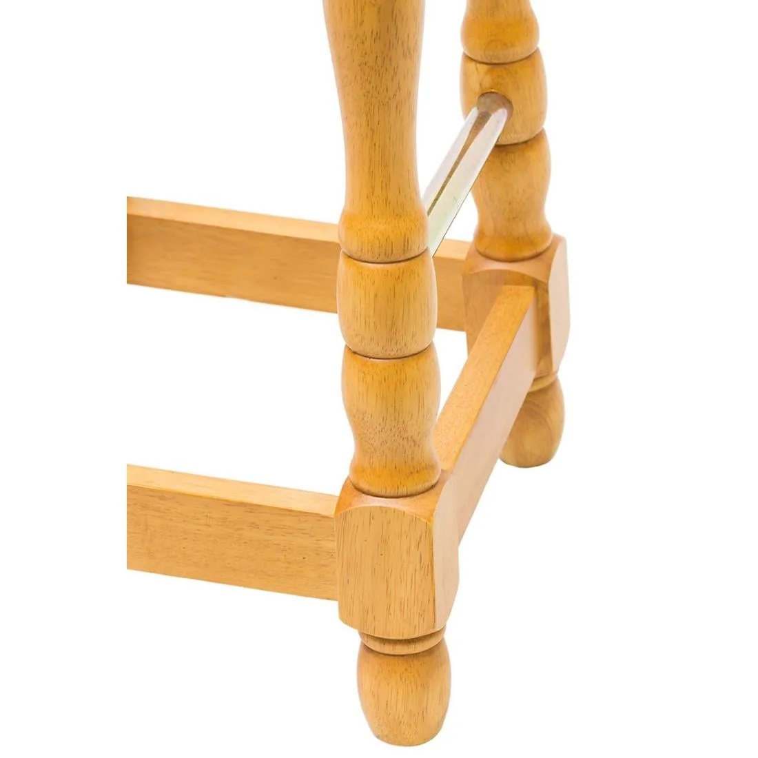 Classic Soft Oak High Bar Stool with Blue Diamond Seat (Pack of 2) - Image 2