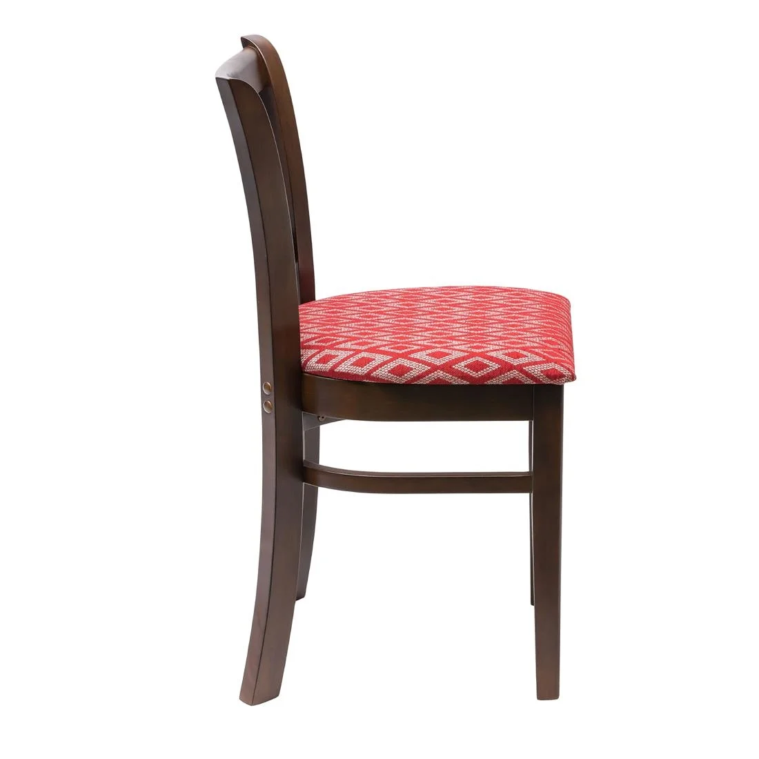 Manhattan Dark Walnut Dining Chair with Red Diamond Padded Seat (Pack of 2) - Image 2
