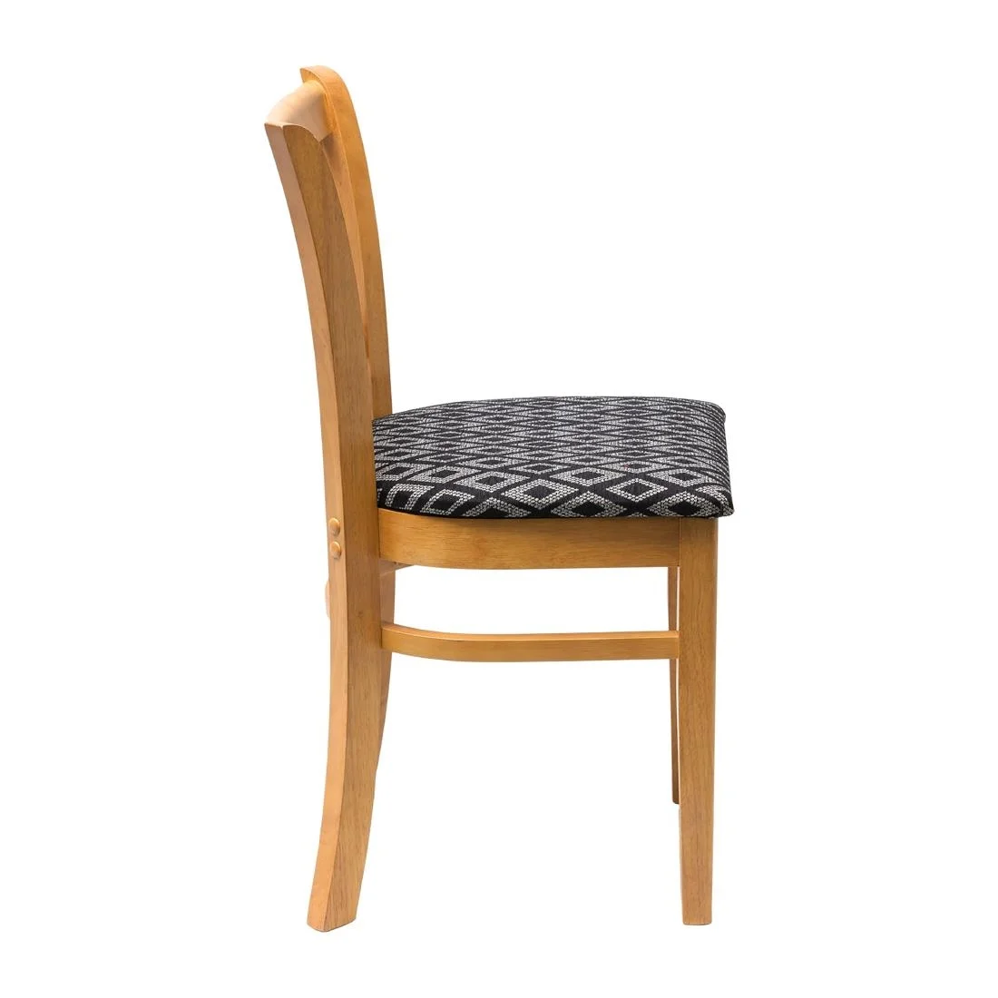 Manhattan Soft Oak Dining Chair with Black Diamond Padded Seat (Pack of 2) - Image 2