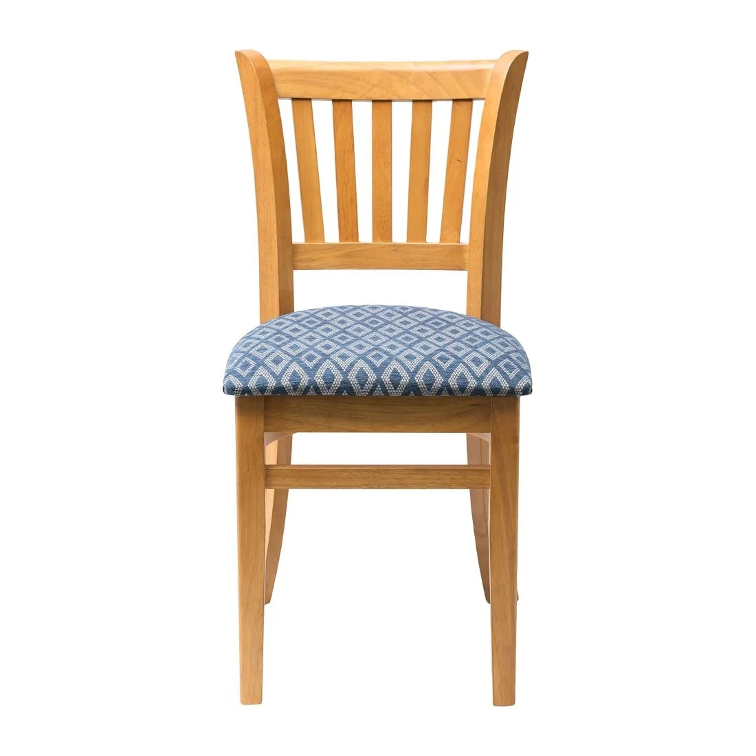 Manhattan Soft Oak Dining Chair with Blue Diamond Padded Seat (Pack of 2) - Image 3