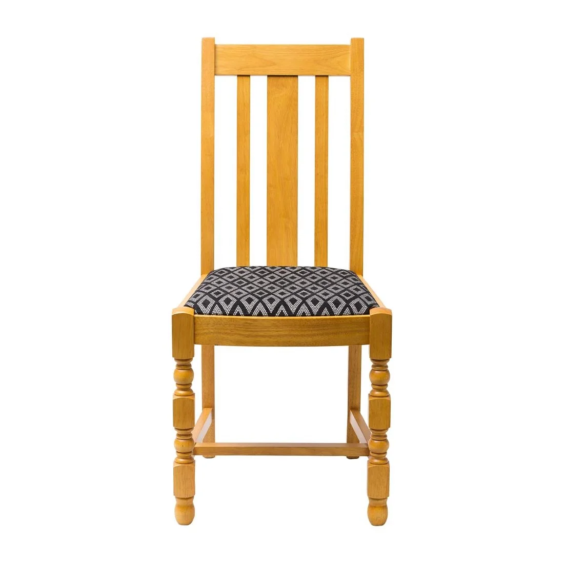 Mayfair Soft Oak High Back Dining Chair with Black Diamond Padded Seat (Pack of 2) - Image 3