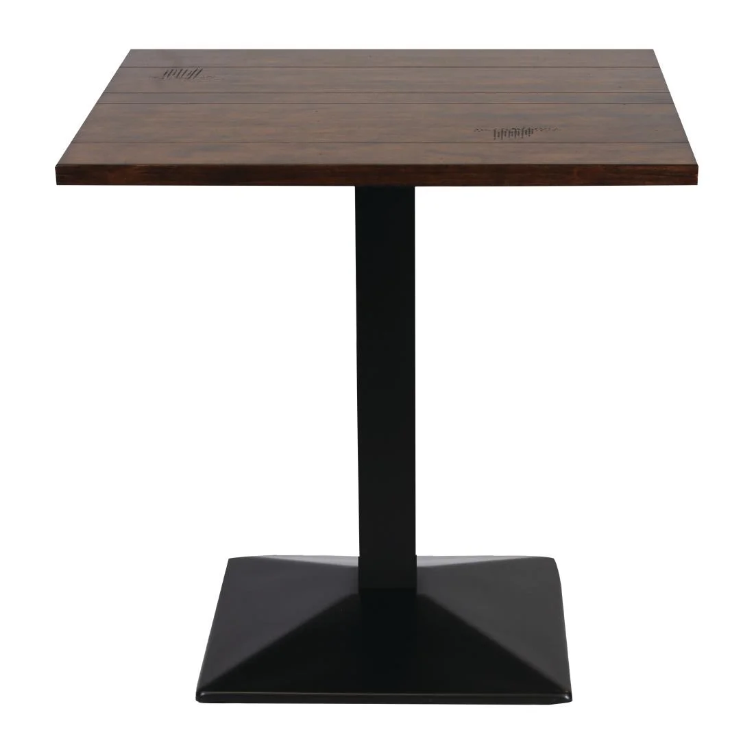 Turin Metal Base Pedestal Square Table with Vintage Top 760x760mm - Image 2
