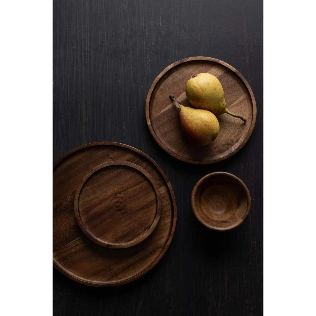 Olympia Acacia Round Plates 250mm - Image 2