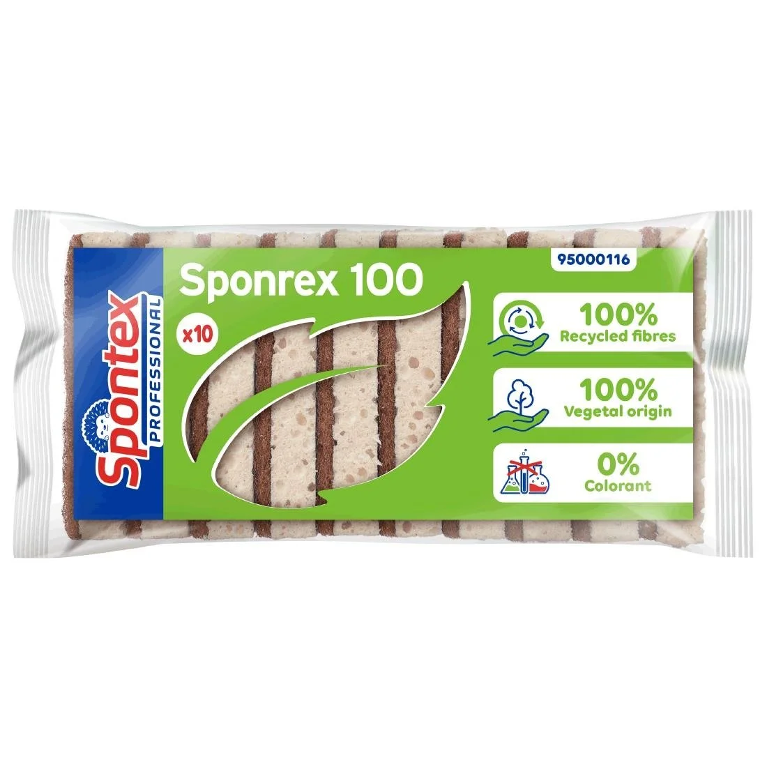 Spontex Sponrex 100% Recycled Scouring Sponge (10 Pack) - Image 2