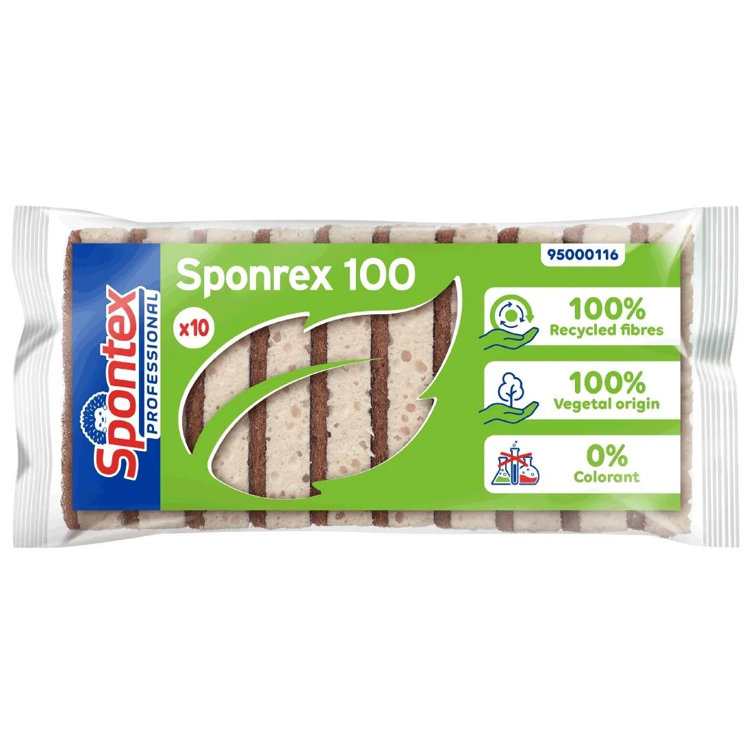 Spontex Sponrex 100% Recycled Scouring Sponge (10 Pack) - Image 2