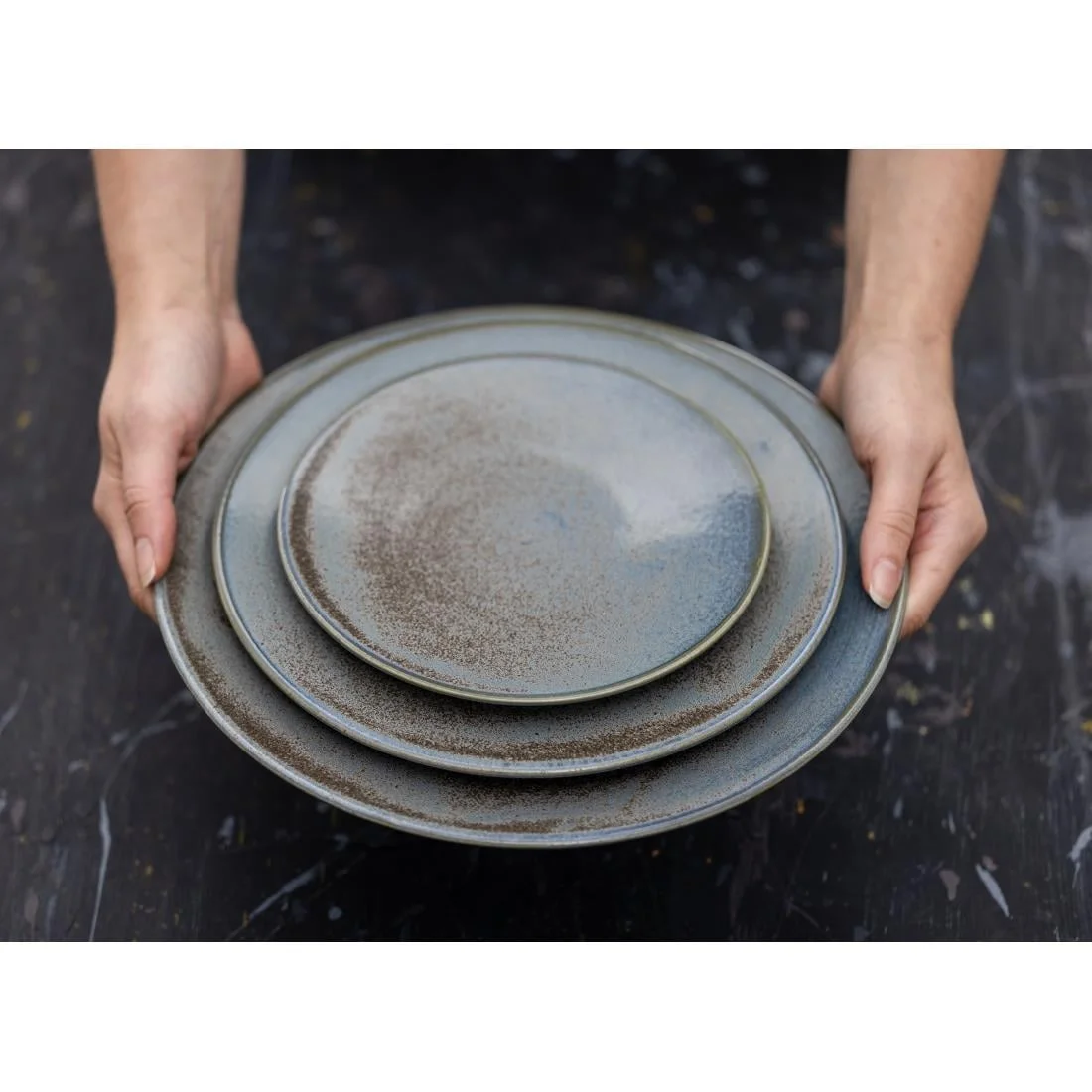 Olympia Ember Blue Coupe Plates 180mm (6 Pack) - Image 3
