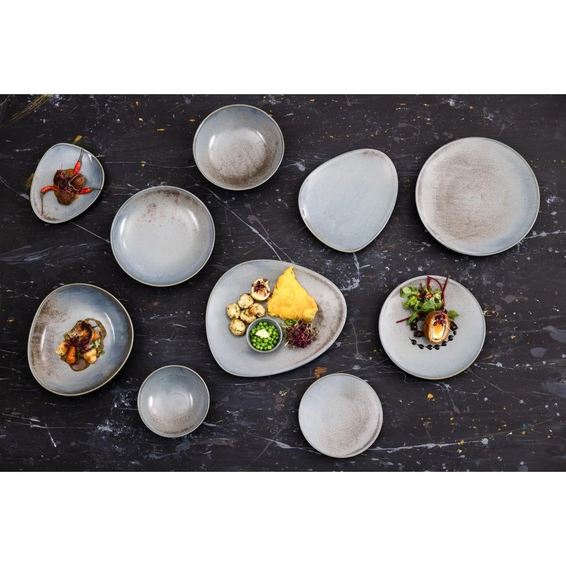 Olympia Ember Triangle Plates Blue 250mm (6 Pack) - Image 5