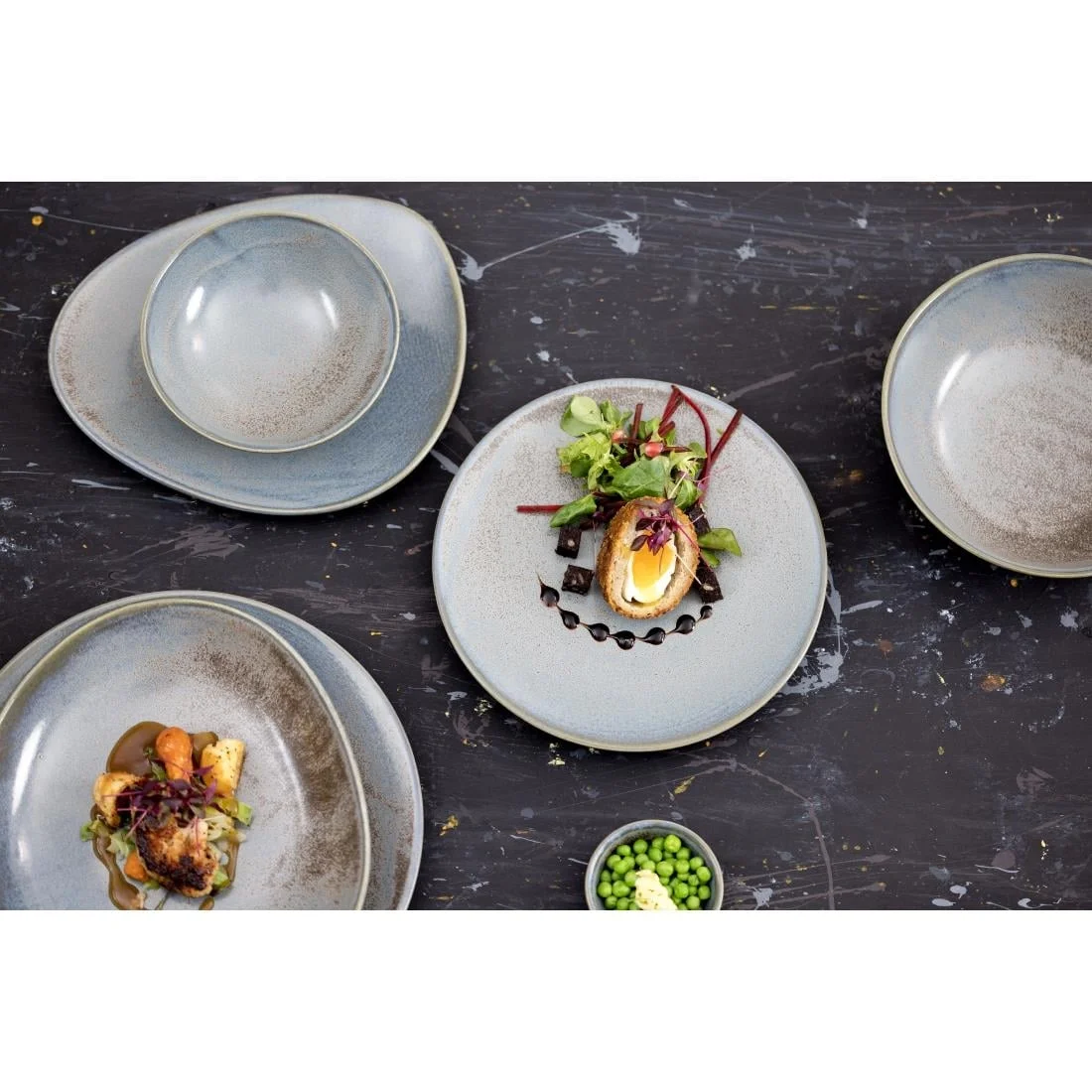 Olympia Ember Triangle Bowls Blue 245mm (4 Pack) - Image 5