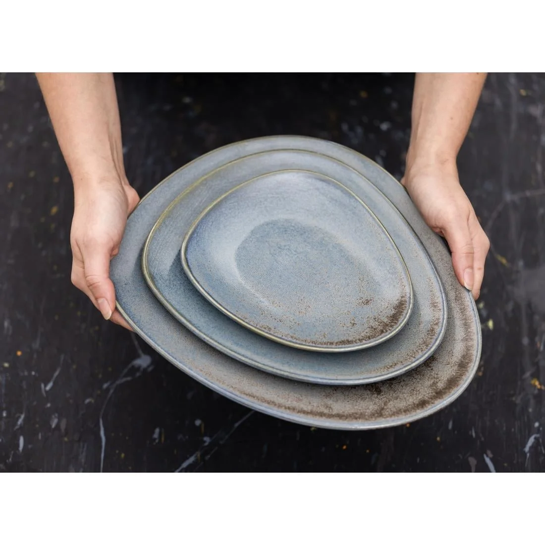 Olympia Ember Triangle Plates Blue 250mm (6 Pack) - Image 15