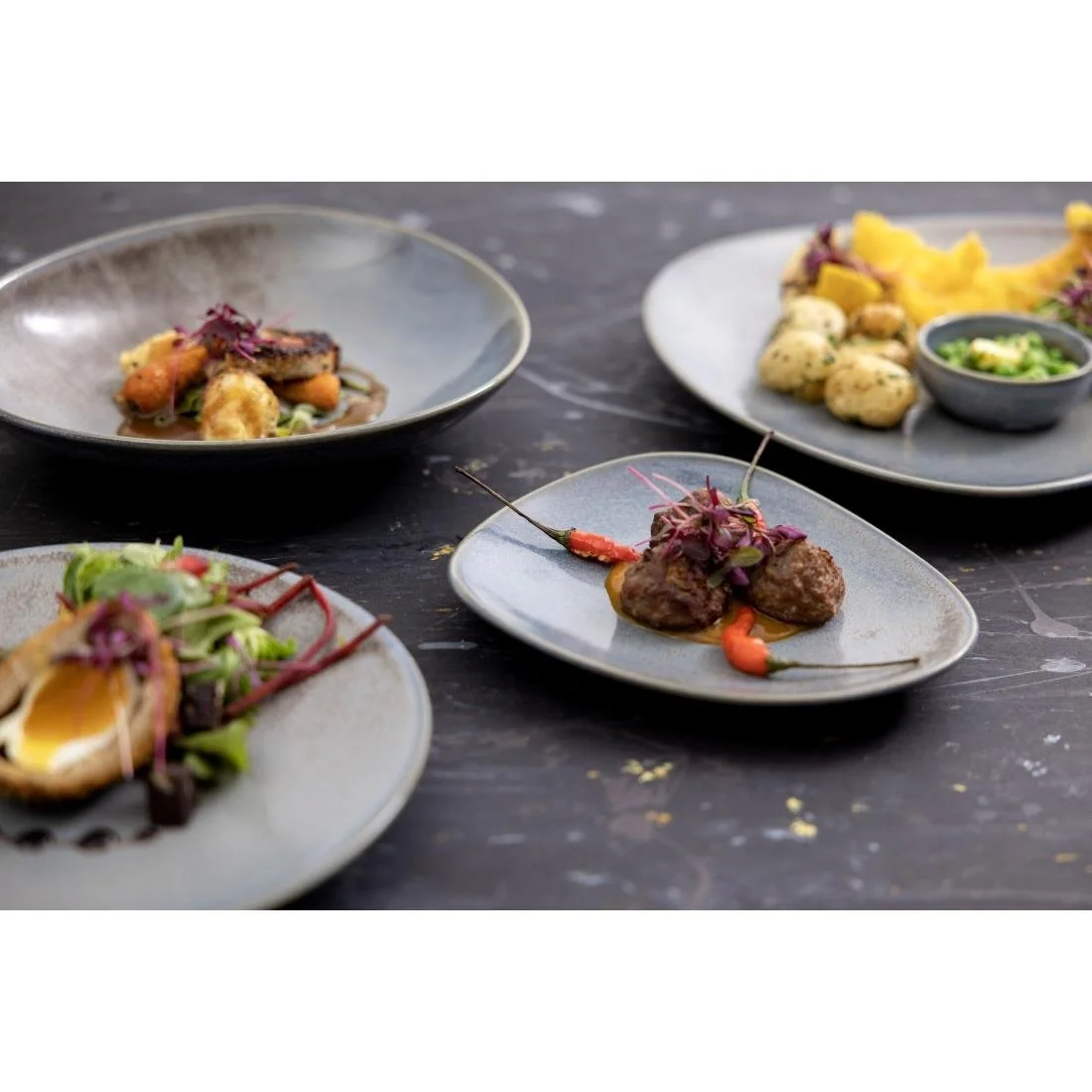 Olympia Ember Triangle Plates Blue 250mm (6 Pack) - Image 18