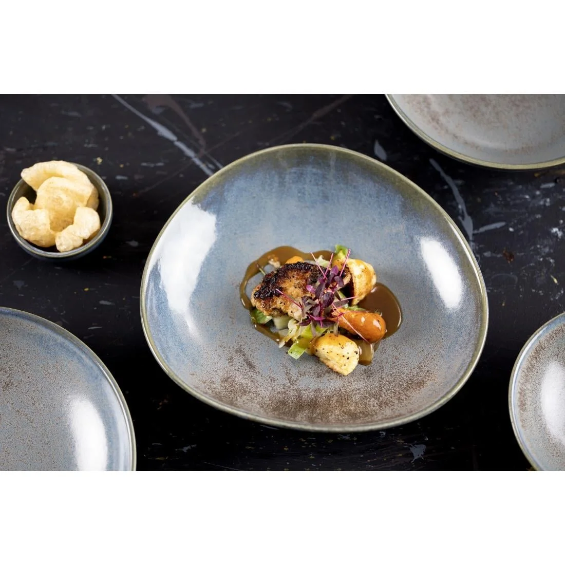 Olympia Ember Triangle Bowls Blue 245mm (4 Pack) - Image 15