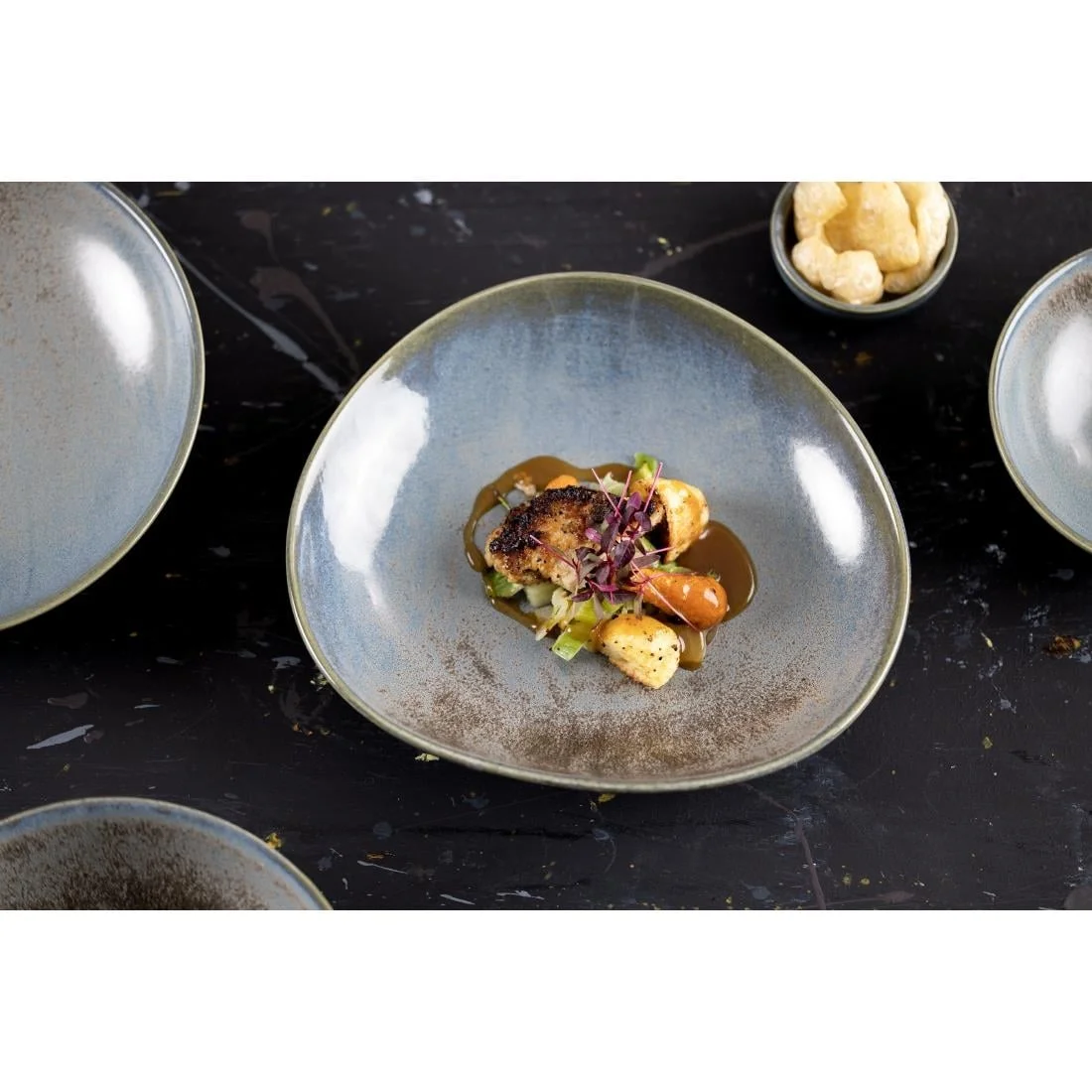 Olympia Ember Triangle Bowls Blue 245mm (4 Pack) - Image 14