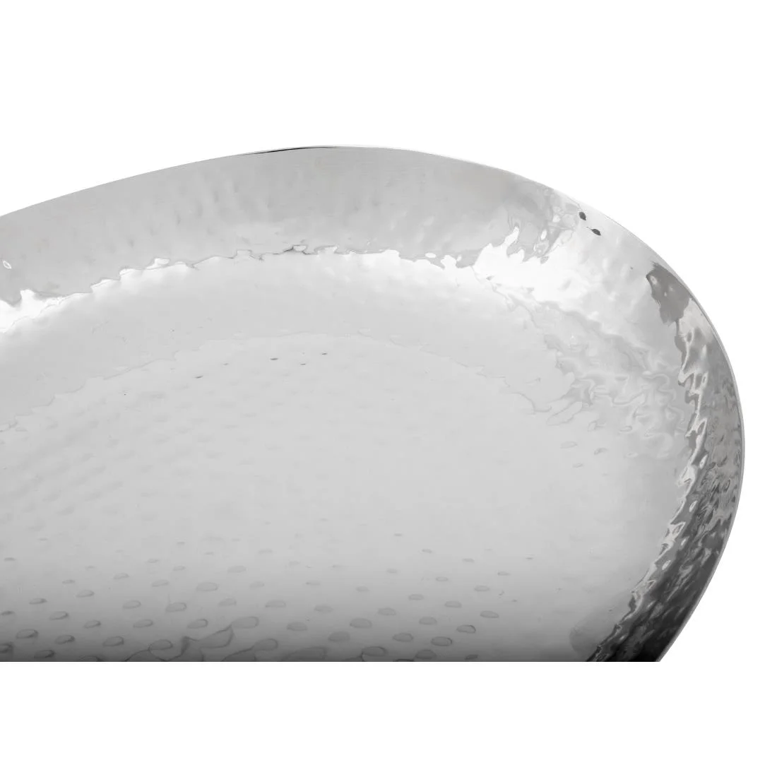 Olympia Hammered Stainless Steel Oval Dish 280x230mm - Image 3