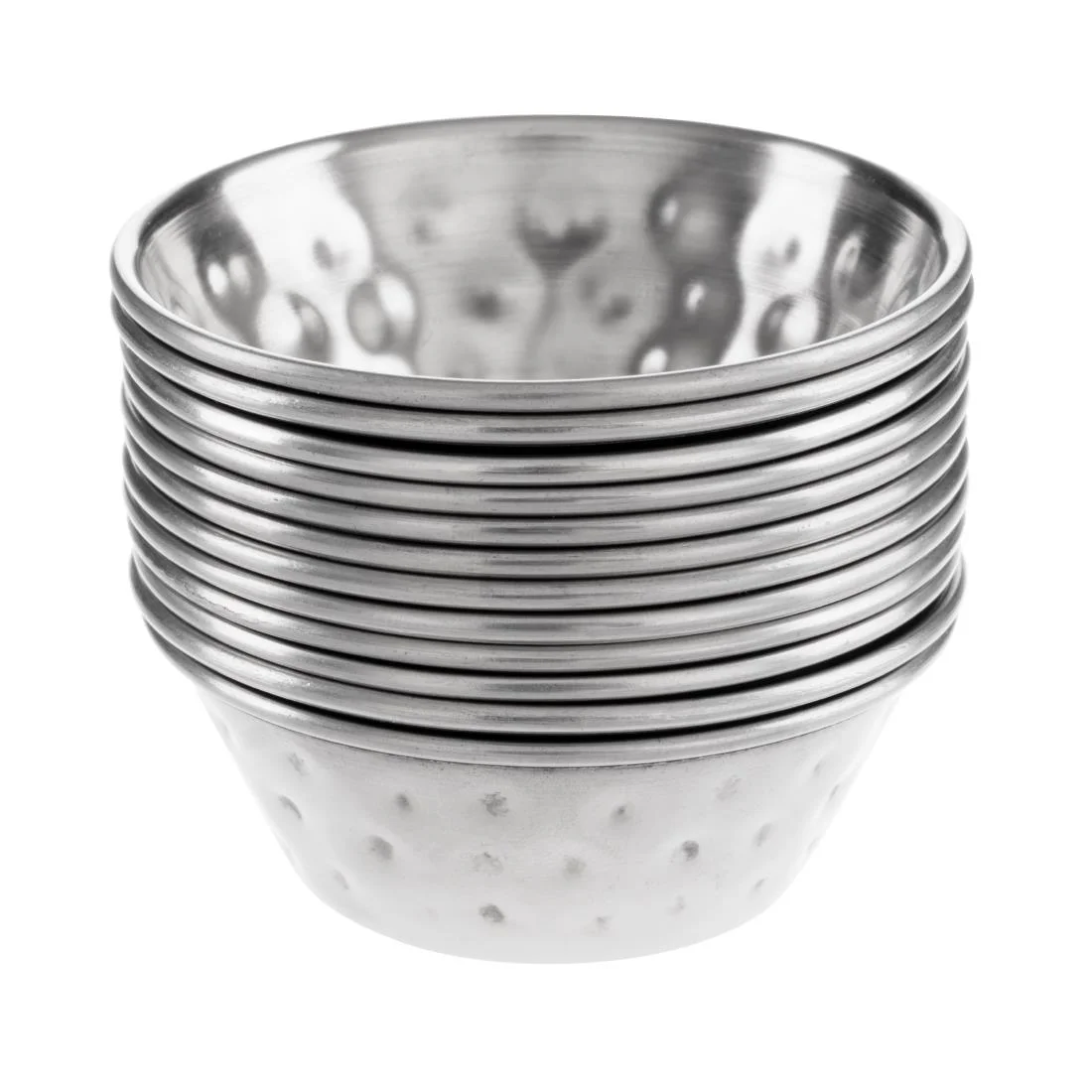 Olympia Hammered Stainless Steel Sauce Cups 45ml (12 Pack) - Image 3