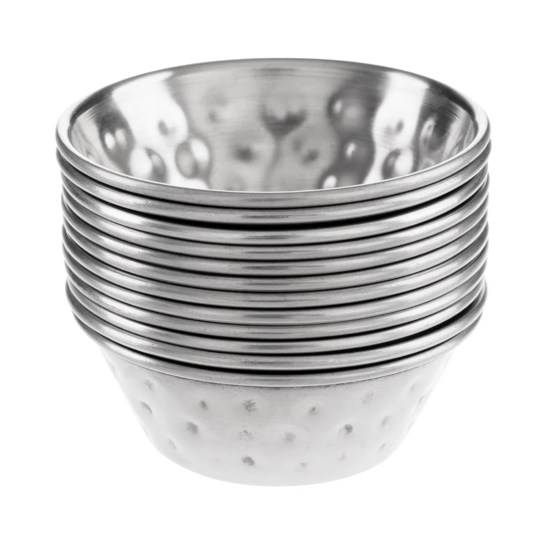 Olympia Hammered Stainless Steel Sauce Cups 45ml (12 Pack) - Image 3