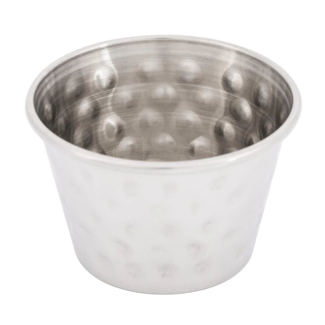 Olympia Hammered Stainless Steel Sauce Cups 70ml (12 Pack)