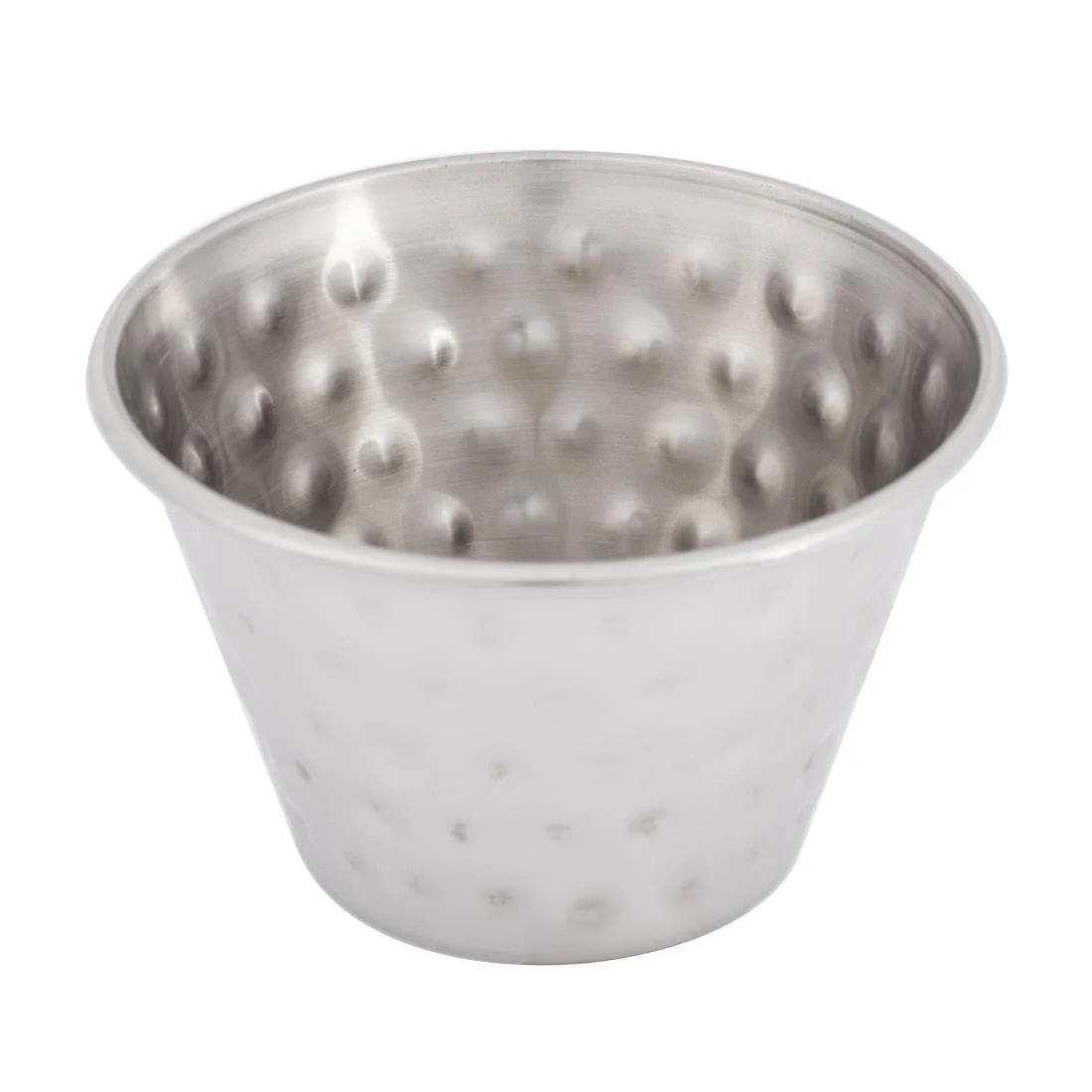 Olympia Hammered Stainless Steel Sauce Cups 115ml (12 Pack) - Image 1
