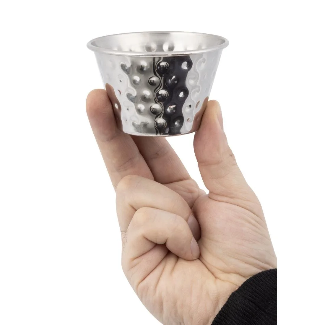 Olympia Hammered Stainless Steel Sauce Cups 115ml (12 Pack) - Image 5