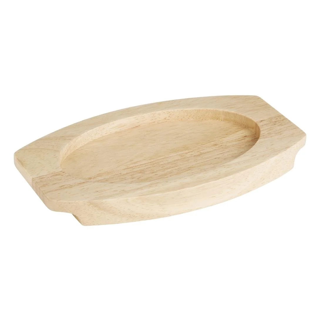 Olympia Cast Iron Oval Eared Dish Hevea Board 210x120mm - Image 1