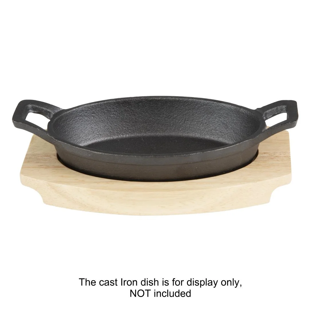 Olympia Cast Iron Oval Eared Dish Hevea Board 210x120mm - Image 6